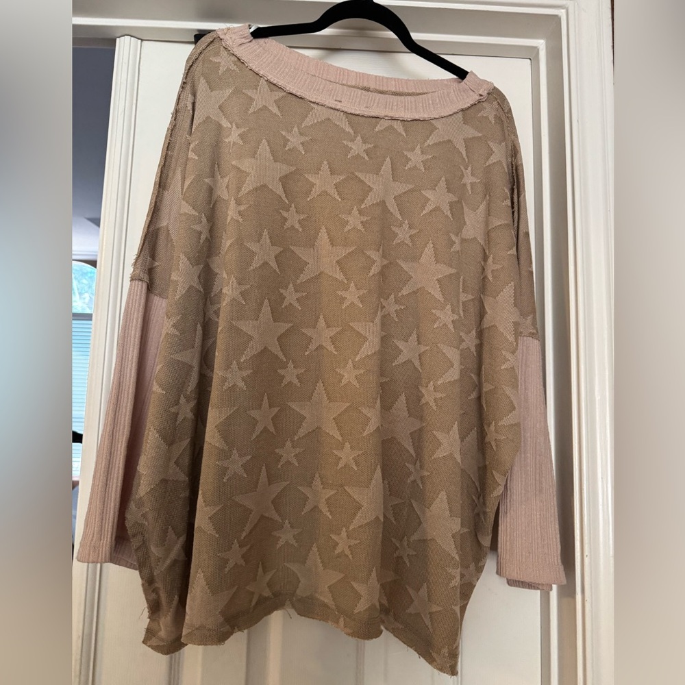 Star Patterned Oversized Sweater Gigio Small